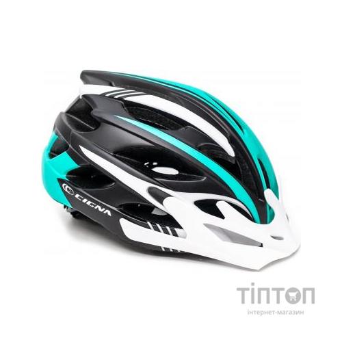 Шолом Cigna WT-016 М 57-61см Black/White/Turquoise (HEAD-039)