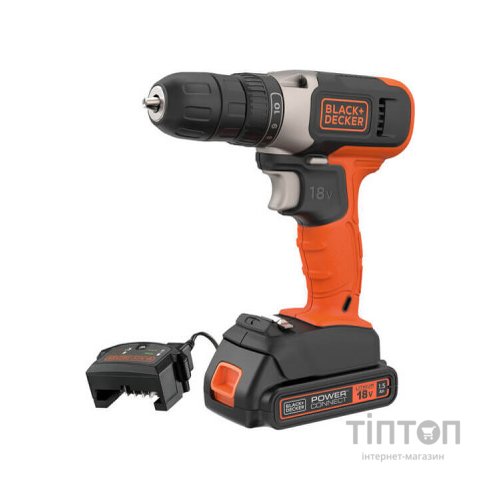 Шуруповерт Black&Decker 18 В Li-Ion, 1.5Ah, 600 об/хв, 1,2 кг (BCD001C1)