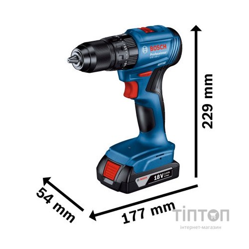 Шуруповерт Bosch GSB 185-LI, 2х2.0 Ah, ЗП GAL 18V-20, кейс (0.601.9K3.100)