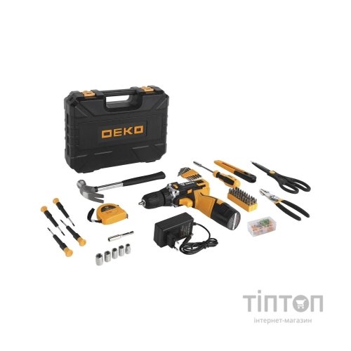 Шуруповерт Deko DKCD12FU-LI + набір 104 інструментів в кейсі (12182)