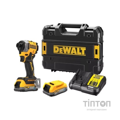 Шуруповерт DeWALT 18 В XR Li-lon PowerStack 2x1.7Ah, 206 Нм, кейс TSTAK (DCF850E2T)