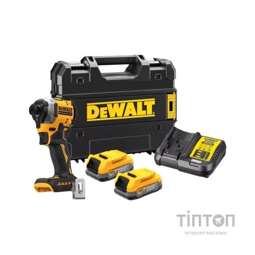 Шуруповерт DeWALT 18 В XR Li-lon PowerStack 2x1.7Ah, 206 Нм, кейс TSTAK (DCF850E2T)