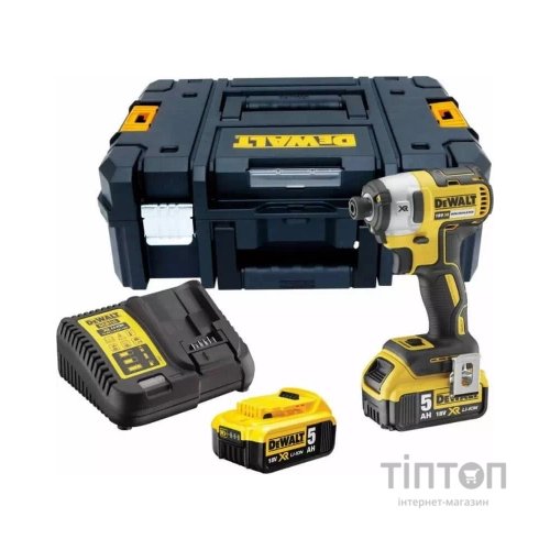 Шуруповерт DeWALT 18V XR Li-Ion, 2x5Ah, безщітковий, 205 Нм, 3250 об/хв, кейс (DCF887P2)