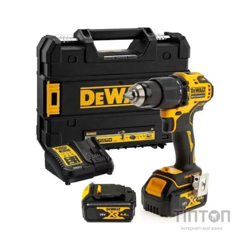 Шуруповерт DeWALT 18В XR Li-Ion, 4Ah, 65 Нм, 450-1650 об/мин, вес 1.2 кг, TSTAK (DCD709M2T)