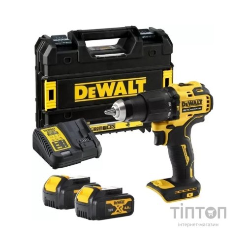 Шуруповерт DeWALT 18В XR Li-Ion, 4Ah, 65 Нм, 450-1650 об/мин, вес 1.2 кг, TSTAK (DCD709M2T)