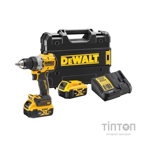 Шуруповерт DeWALT 18V XR Li-Ion 5Ah, 90 Нм, 0-650/0-2000 об/хв., кейс TSTAK (DCD805P2T)