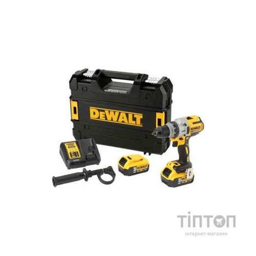 Шуруповерт DeWALT XR Li-Ion 18 В, 95 Нм, 2 АКБ + ЗП, рукоятка, кейс (DCD991P2)