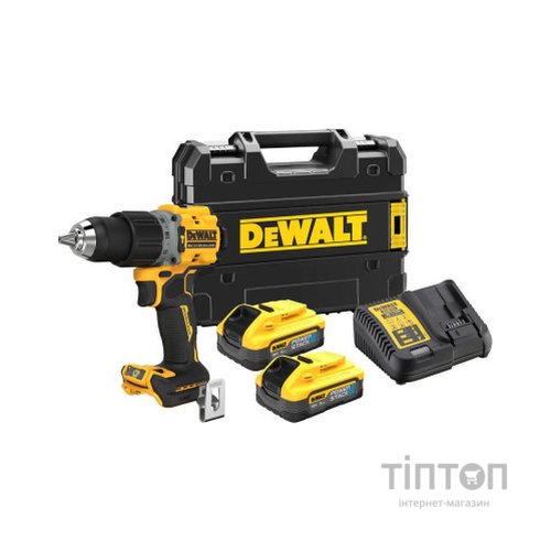 Шуруповерт DeWALT XR Li-Ion PowerStack 18 В, 2x5Ah, 90 Нм, 0-650/0-2000 об/хв, TSTAK (DCD805H2T)