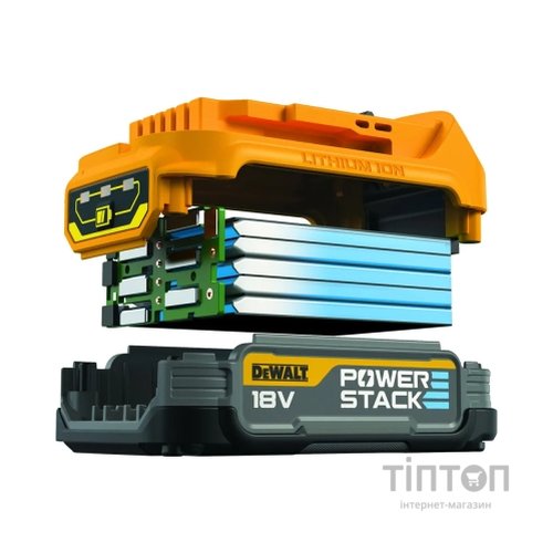 Шуруповерт DeWALT XR Li-Ion PowerStack 18V 2x1.7 Аг, 90 Нм, 0-650/0-2000 об/хв (DCD800E2T)
