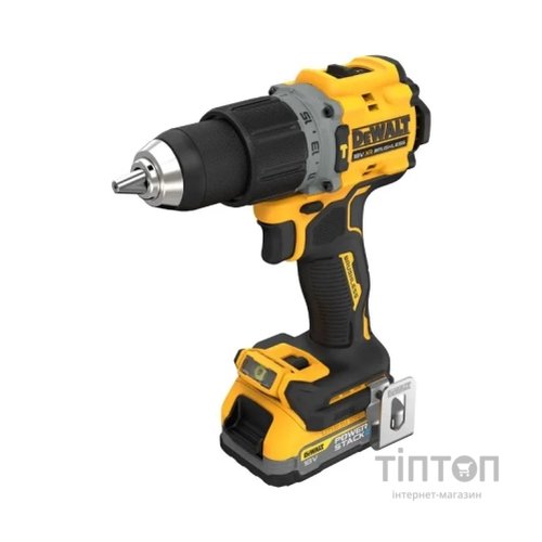 Шуруповерт DeWALT XR Li-Ion PowerStack 90 Нм, 18V 1x1.7Ah, кейс TSTAK (DCD805E1T)