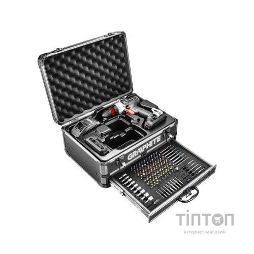 Шуруповерт Graphite Energy + SET, 18В, 2х2.0 Ач, 109ед. кейс (58G022-PS15)