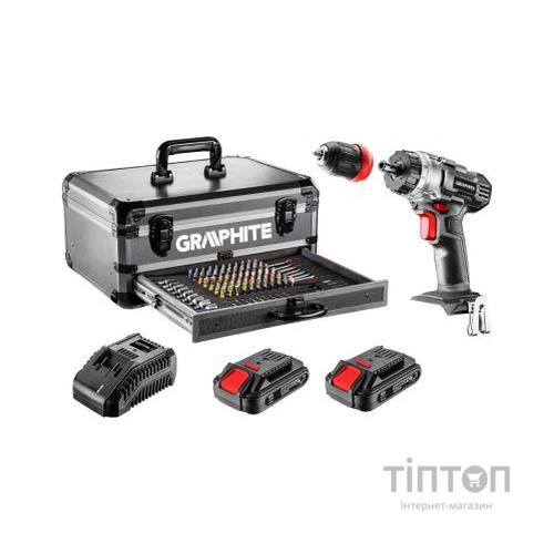 Шуруповерт Graphite Energy + SET, 18В, 2х2.0 Ач, 109ед. кейс (58G022-PS15)