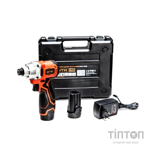 Шуруповерт GTM ударний IS12/120BL, 12В, 120Нм, 0-3000 об/хв, 2x2Ah (IS12/120BL)