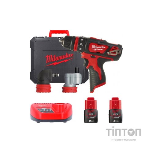 Шуруповерт Milwaukee M12 BDDXKIT-202C Li-Ion 2x2Ah, 3 насадки. (4933447836)