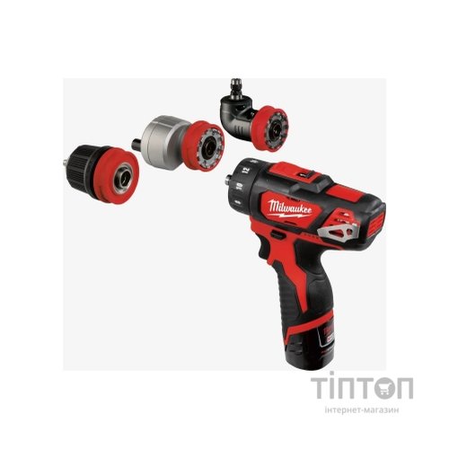 Шуруповерт Milwaukee M12 BDDXKIT-202C Li-Ion 2x2Ah, 3 насадки. (4933447836)
