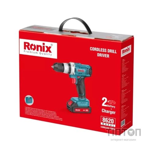 Шуруповерт Ronix акумуляторний 20В, 1.5Ah x 2 (8620)