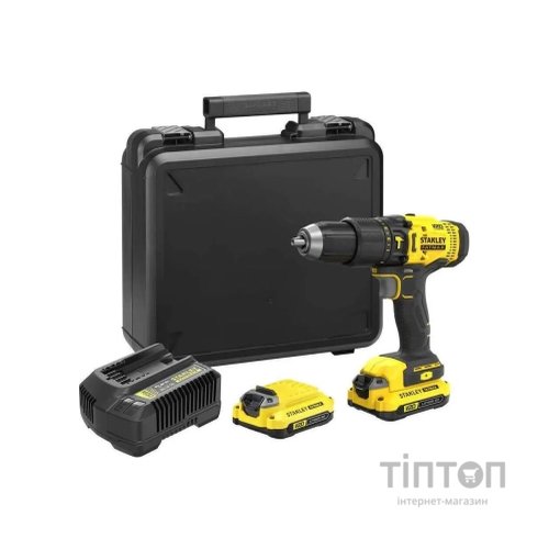 Шуруповерт Stanley FatMax, ударний, Li-lon 18В, 50 Нм, 2 АКБ + ЗП, кейс (SFMCD711C2K)