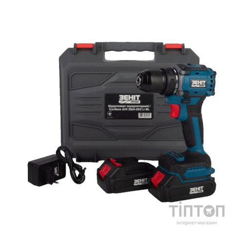 Шуруповерт Зеніт Профі ЗША-20/2 Li BL, 20V TekPower, 2x1.5Ah (854605)