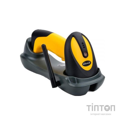 Сканер штрих-коду UKRMARK EV-W2503 2D, 433MHz, USB, IP64, stand, black/yellow (900769)