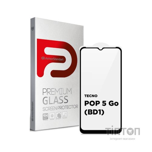 Скло захисне Armorstandart Full Glue TECNO POP 5 Go (BD1) Black (ARM65314)