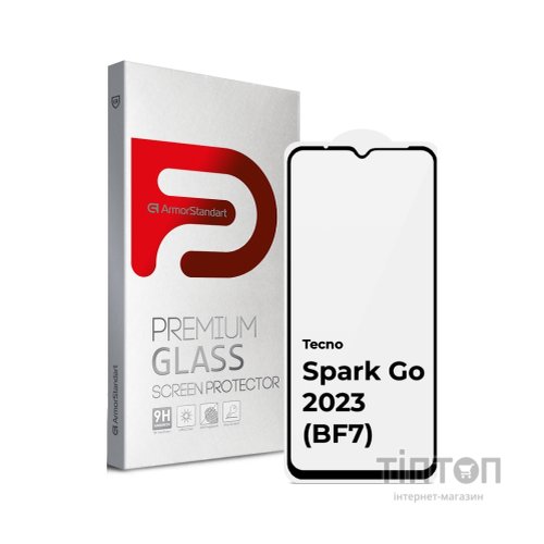 Скло захисне Armorstandart Full Glue TECNO Spark Go 2023 (BF7) Black (ARM67167)