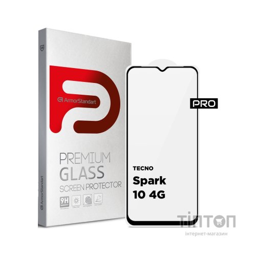 Скло захисне Armorstandart Pro Tecno Spark 10 4G (KI5q) Black (ARM67794)