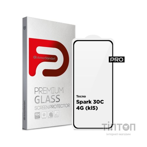 Скло захисне Armorstandart Pro Tecno Spark 30C 4G (kl5) Black (ARM81169)
