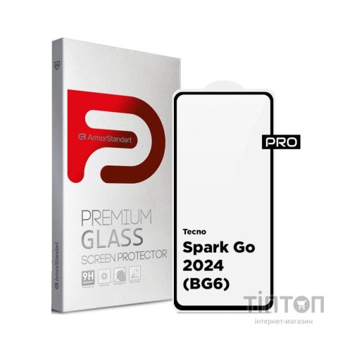 Скло захисне Armorstandart Pro Tecno Spark Go 2024 (BG6) Black (ARM73614)