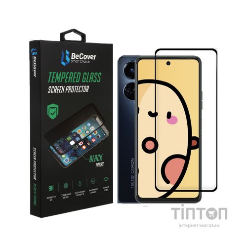 Скло захисне BeCover Tecno Camon 19 Neo (CH6i) Black (708168)