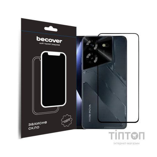 Скло захисне BeCover Tecno POVA 5 (LH7n) Black (710031)