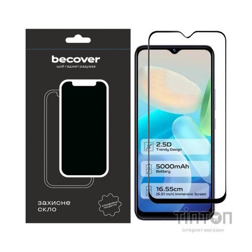 Скло захисне BeCover Vivo Y02/Y02A Black (709275)