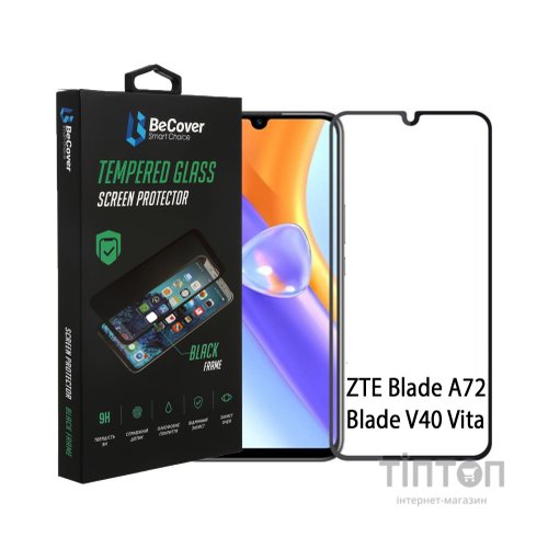 Скло захисне BeCover ZTE Blade A72/A72s/V40 Vita Black (708391)