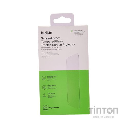 Скло захисне Belkin iPhone 15/14 Pro TemperedGlass (1 Pack) (OVA135ZZ)