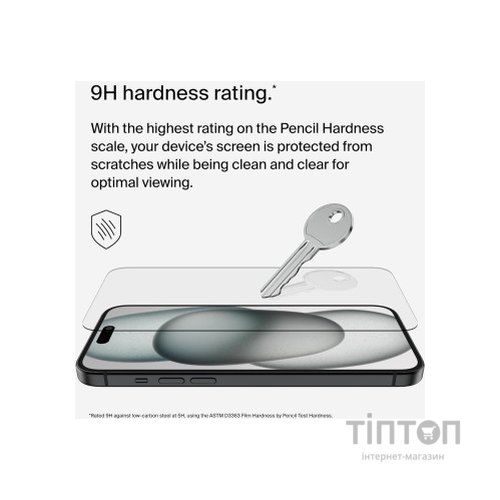 Скло захисне Belkin iPhone 15 Plus/14 Pro Max TemperedGlass (1 Pack) (OVA136ZZ)