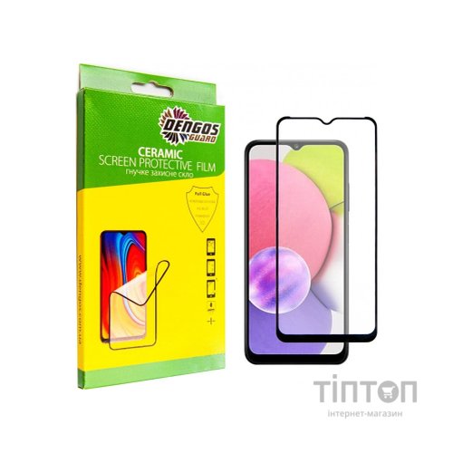 Скло захисне Dengos Ceramic Film Samsung Galaxy A03/A03 Core (black) (TGCF-15)