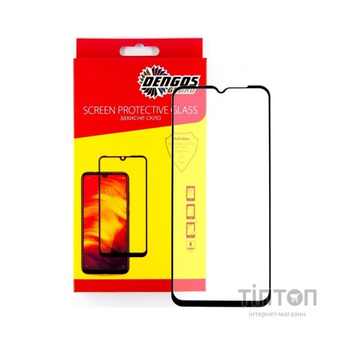 Скло захисне Dengos Full Glue для Samsung A03s (black) (TGFG-188)
