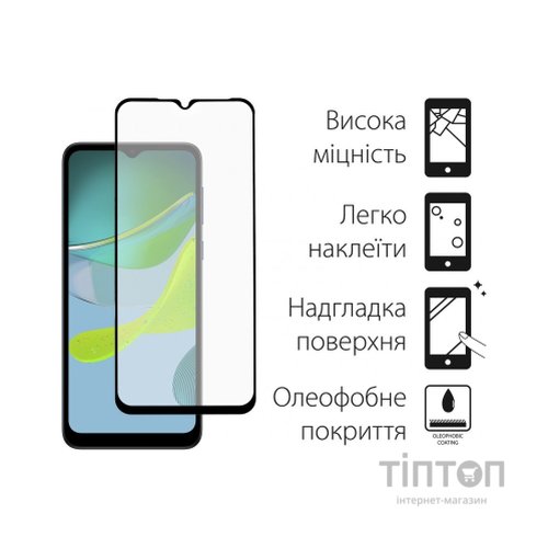 Скло захисне Dengos Full Glue Motorola E13/E20 (black) (TGFG-282)