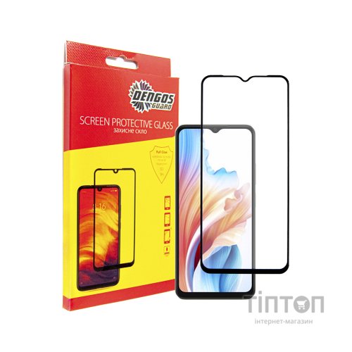 Скло захисне Dengos Full Glue Oppo A38 (black) (TGFG-323)