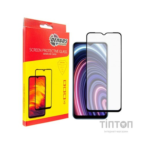 Скло захисне Dengos Full Glue Realme C21y (black) (TGFG-196)