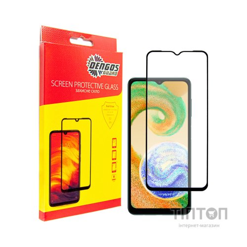 Скло захисне Dengos Full Glue Samsung Galaxy A04s black frame (TGFG-237)