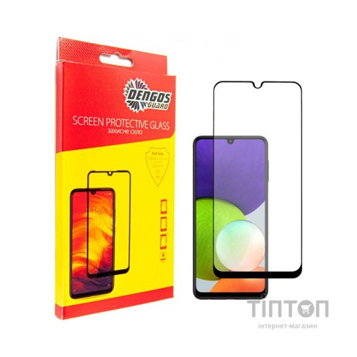Скло захисне Dengos Full Glue Samsung Galaxy A22 (black) (TGFG-180)