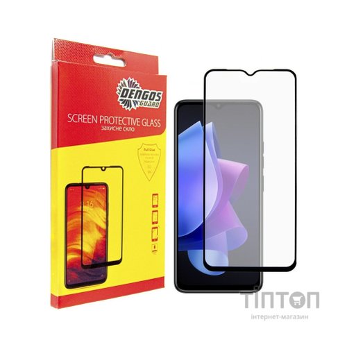 Скло захисне Dengos Full Glue Tecno POP 7 (black) (TGFG-284)
