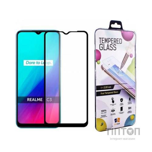 Скло захисне Drobak Realme C3 Full Cover Full Glue (Black) (222224) (222224)