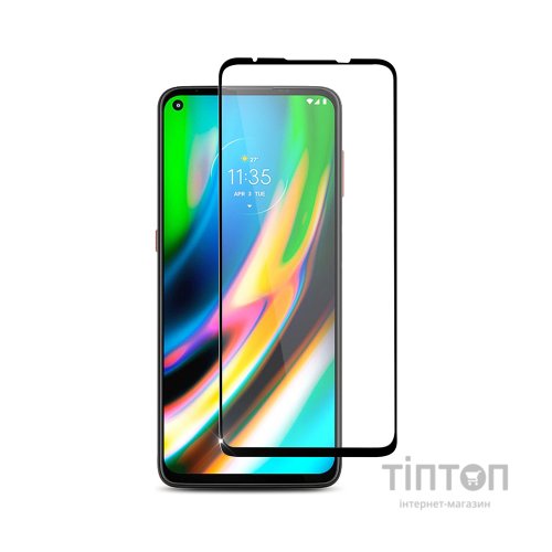 Скло захисне PowerPlant Full screen Motorola Moto G9 Plus, Black (GL609406)
