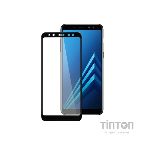 Скло захисне PowerPlant Full screen Samsung Galaxy A8+ (2018), Black (GL605439)