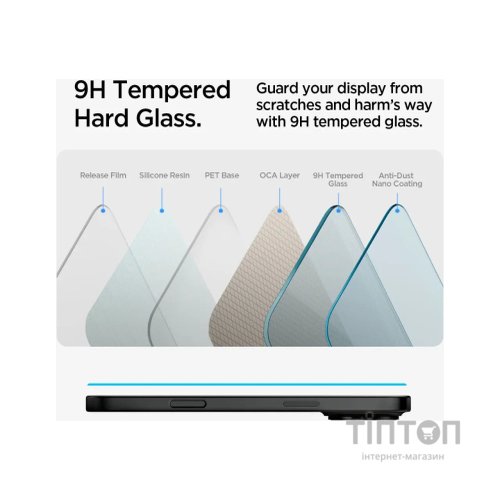 Скло захисне Spigen iPhone 16/15 Glas tR SLIM HD (1 Pack) (AGL06910)