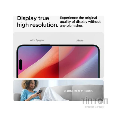 Скло захисне Spigen iPhone 16/15 Glas tR SLIM HD (1 Pack) (AGL06910)