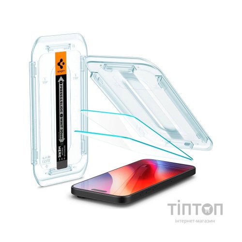 Скло захисне Spigen iPhone 16 Pro Glas.tR EZ Fit (2 Pack) (AGL07928)