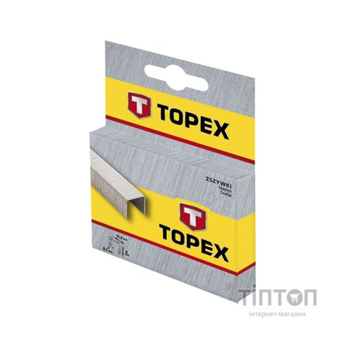 Скоби для будівельного степлера Topex 10 мм, 1000 шт, тип J (41E310)