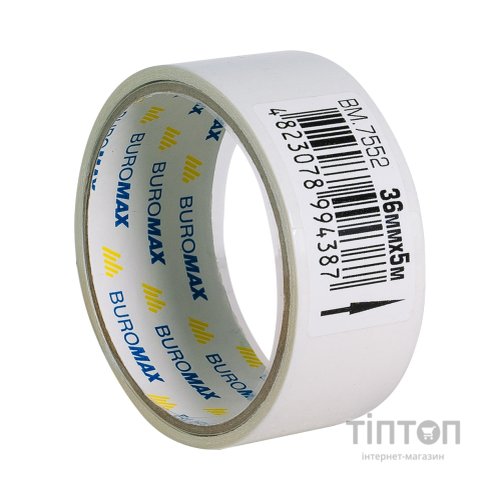 Скотч Buromax двосторонній на паперовій основі 36 мм х 5 м (BM.7552)